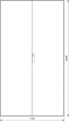 Anreihstandverteiler IP41 1100x2000x600 120° RAL7035 Rückwand verzinkt Hager FG24XE