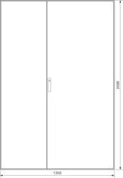 Anreihstandverteiler IP41 1350x2000x600 120° RAL7035 Rückwand verzinkt Hager FG25XE