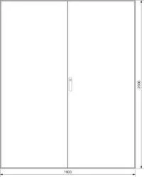 Anreihstandverteiler IP41 1600x2000x400 120° RAL7035 Rückwand verzinkt Hager FG26WE