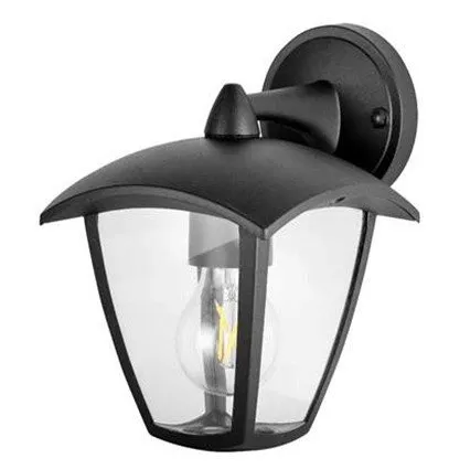 Außenfassadenlampe Wandlampe unten E27 schwarz