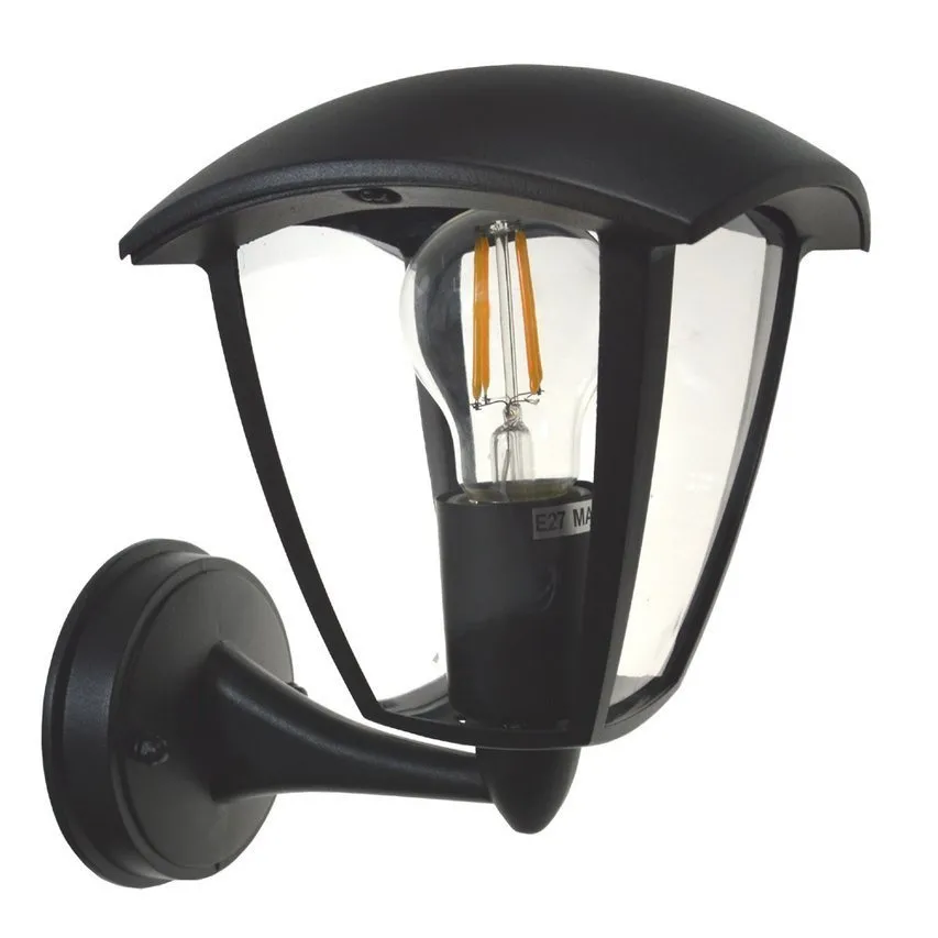 Außenfassadenleuchte Wandleuchte oben E27 schwarz
