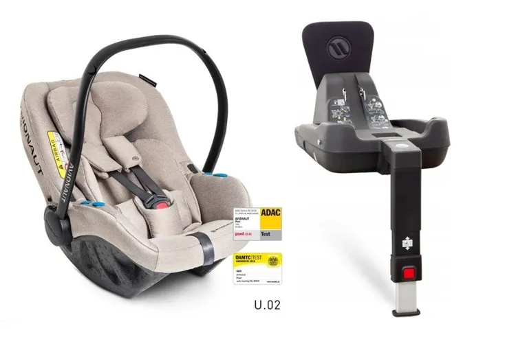 Avionaut Pixel Isofix Autositz 0-13kg + Untergestell Beige Melange U.02 AV-304. U.02