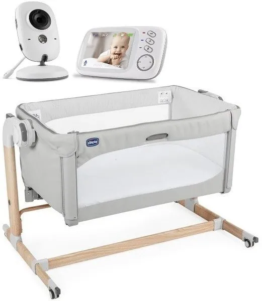 Chicco Next2Me Magic Scandinavian Wood Tragetasche + Babyhit Basic VideoNanny