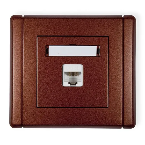 Computer-Steckdose einzeln 1xRJ45, Kat. 5e braun 9FGK-1