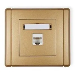 Computer-Steckdose einzeln 1xRJ45, Kat. 5e, geschirmt, 8-polig gold 8FGK-1e