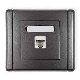 Computer-Steckdose einzeln 1xRJ45, Kat. 5e, geschirmt, 8-polig graphit 11FGK-1e