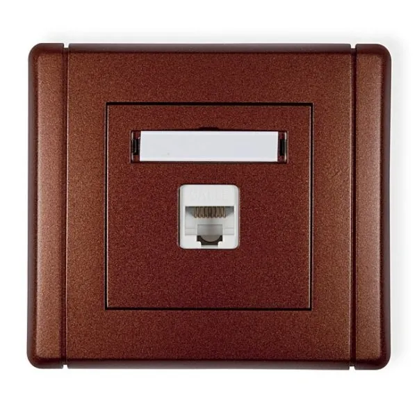 Computer-Steckdose einzeln 1xRJ45, Kat. 6, 8-polig braun 9FGK-3