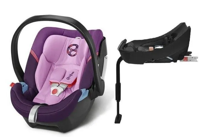 Cybex Aton 4 Autositz 0-13kg + Basis 2-fix Grape Juice