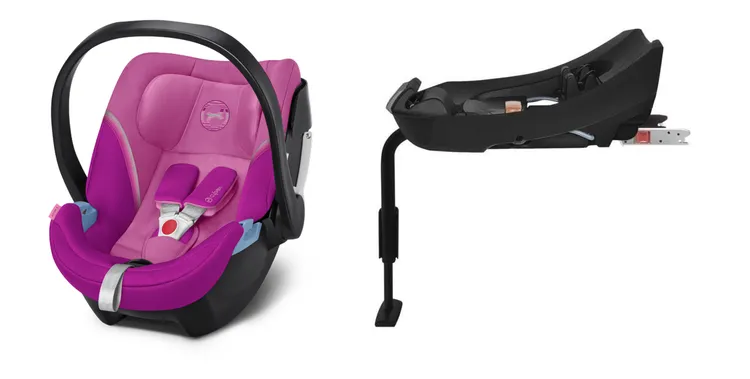 Cybex Aton 5 Autositz 0-13kg + Basis 2-fix Set 2in1 Magnolia Pink