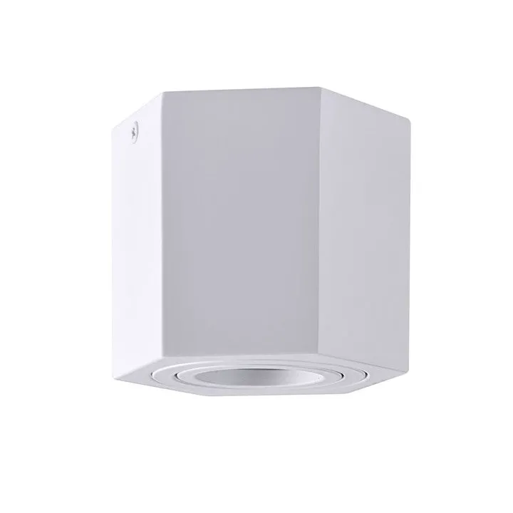 Deckenanbauleuchte Sechseck GU10 beweglich weiß achteckig