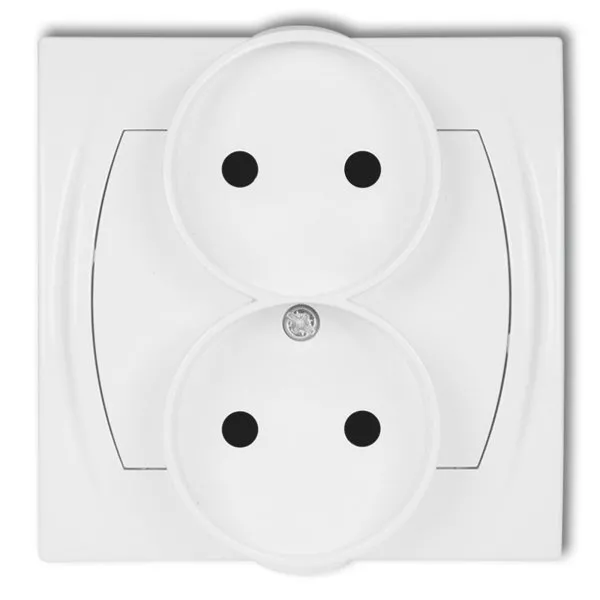 Doppelsteckdose für Rahmen ohne Erdung 2x2P (mit Kinderschutz) weiß IP20, 16A 250V~ LGPR-2p