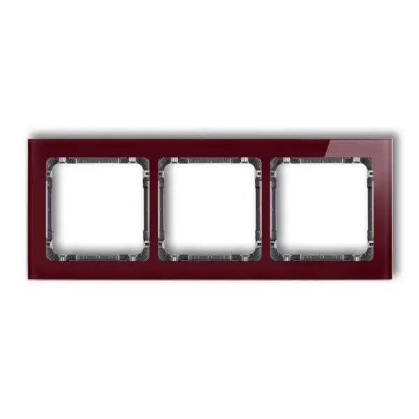 Dreifacher Universalrahmen - Glasoptik (Rahmen: dunkelrot ; Boden: Graphit) dunkelrot 14-11-DRS-3