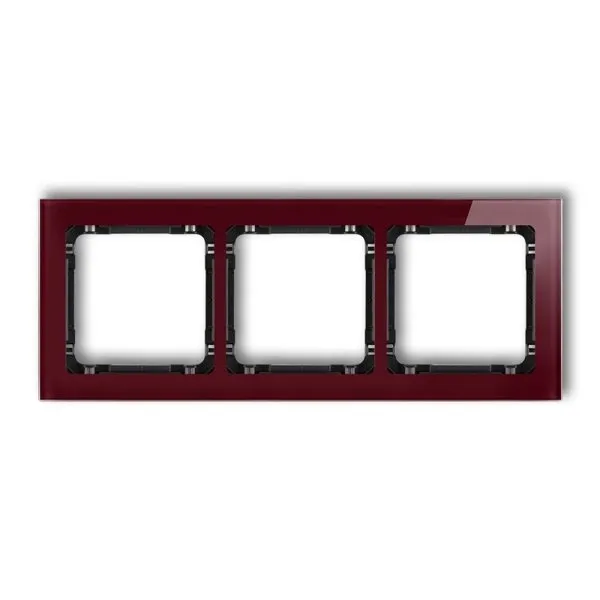 Dreifacher Universalrahmen - Glasoptik (Rahmen: dunkelrot ; Boden: schwarz) dunkelrot 14-12-DRS-3