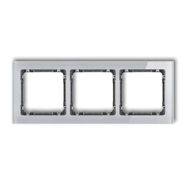 Dreifacher Universalrahmen - Glasoptik (Rahmen: grau; Boden: Graphit) grau 15-11-DRS-3