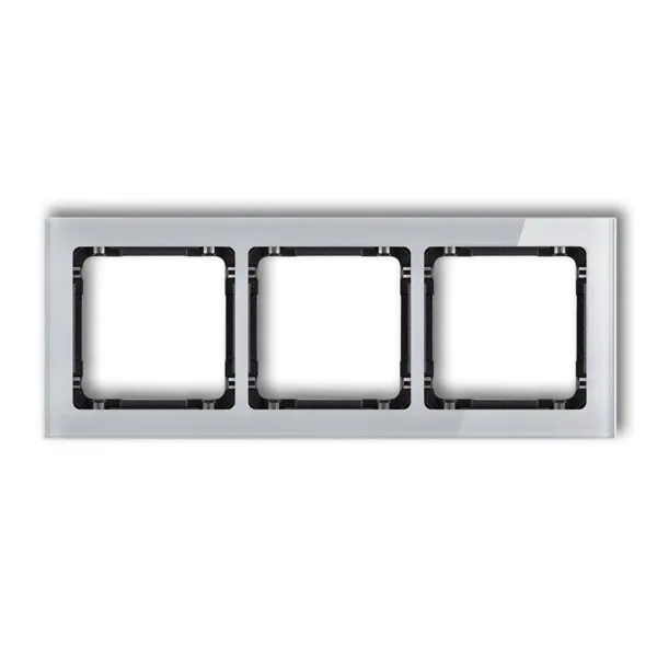 Dreifacher Universalrahmen - Glasoptik (Rahmen: grau; Boden: schwarz) grau 15-12-DRS-3
