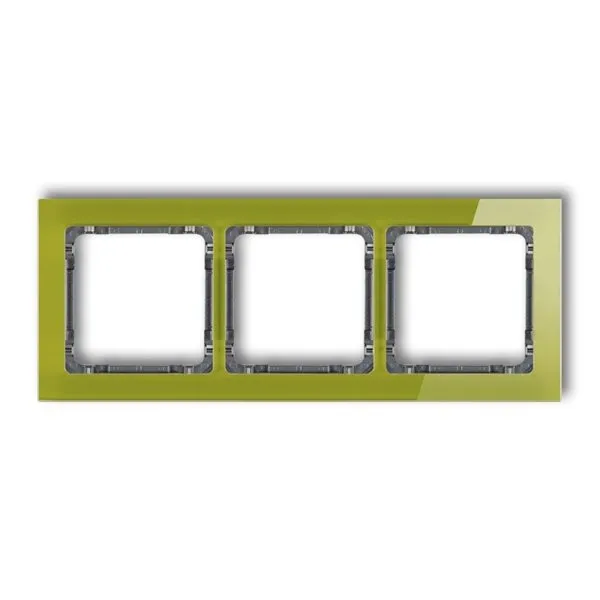 Dreifacher Universalrahmen - Glasoptik (grüner Rahmen; Graphit-Boden ) grün 2-11-DRS-3