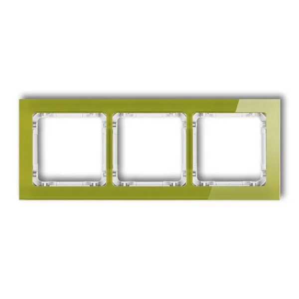 Dreifacher Universalrahmen - Glasoptik (grüner Rahmen; weißer Boden) grün 2-0-DRS-3