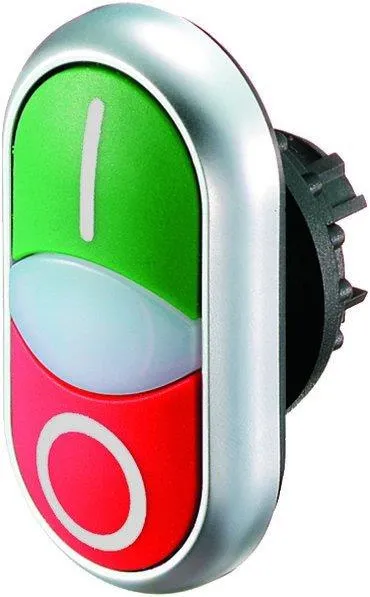 Drucktastenantrieb doppelt grün/rot /O-I/ mit Beleuchtung mit Selbsthaltung M22-DDL-GR-X1/X0 216700