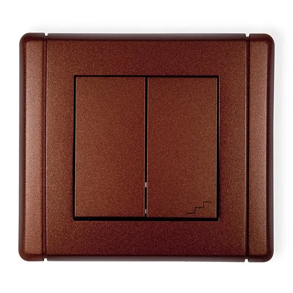 Einpoliger Schalter mit Treppenhausschalter (gemeinsame Stromversorgung) braun 9FWP-10.1