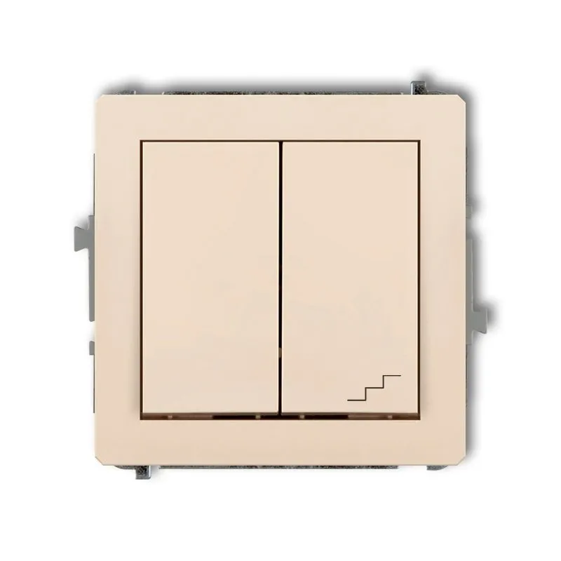 Einpoliger und Treppenhausschaltmechanismus (getrennte Stromversorgung) beige 1DWP-10.2