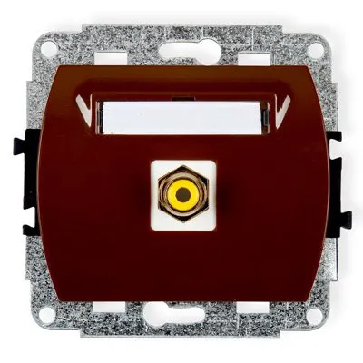 Einzelne Lautsprechersteckdose RCA (Cinch-Typ - gelb, vergoldet) braun 4GRCA-1