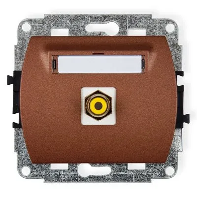 Einzelne Lautsprechersteckdose RCA (Cinch-Typ - gelb, vergoldet) braun 9GRCA-1