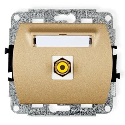 Einzelne Lautsprechersteckdose RCA (Cinch-Typ - gelb, vergoldet) gold 8GRCA-1