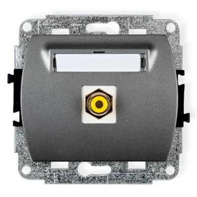 Einzelne Lautsprechersteckdose RCA (Cinch-Typ - gelb, vergoldet) graphit 11GRCA-1