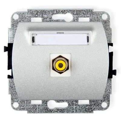 Einzelne Lautsprechersteckdose RCA (Cinch-Typ - gelb, vergoldet) silber 7GRCA-1