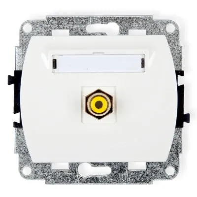 Einzelne Lautsprechersteckdose RCA (Cinch-Typ - gelb, vergoldet) weiß GRCA-1