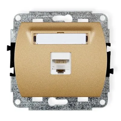 Einzelner Computer-Steckdosenmechanismus 1xRJ45, Kat. 5e, 8-polig gold 8GK-1