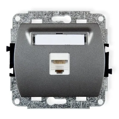Einzelner Computer-Steckdosenmechanismus 1xRJ45, Kat. 5e, 8-polig graphit 11GK-1