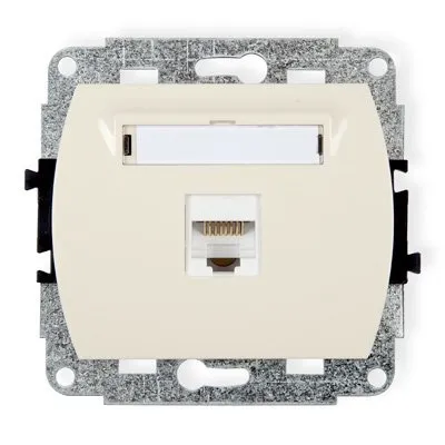 Einzelner Computer-Steckdosenmechanismus 1xRJ45, Kat. 5e, geschirmt, 8-polig beige 1GK-1e