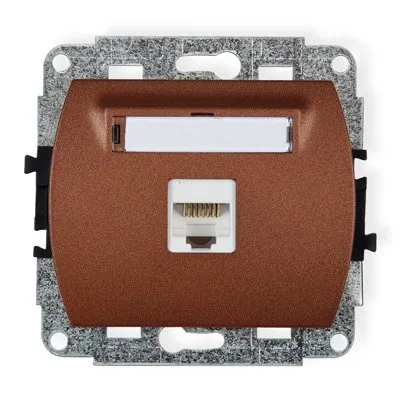 Einzelner Computer-Steckdosenmechanismus 1xRJ45, Kat. 5e, geschirmt, 8-polig braun 9GK-1e