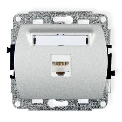 Einzelner Computer-Steckdosenmechanismus 1xRJ45, Kat. 6, 8-polig silber 7GK-3