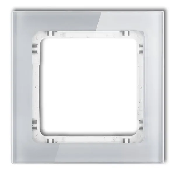 Einzelner Universalrahmen - Glasoptik (Rahmen: grau; Boden: weiß) grau 15-0-DRS-1