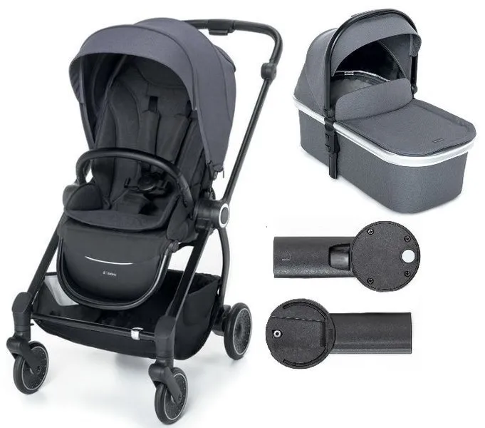Espiro Galaxy Kinderwagen + Una Babytragetasche + Adapter 2-in-1 Set 17 Graphite Street + Graphite Street