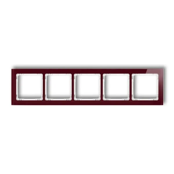 Fünffacher Universalrahmen - Glasoptik (Rahmen: dunkelrot ; Boden: weiß) dunkelrot 14-0-DRS-5