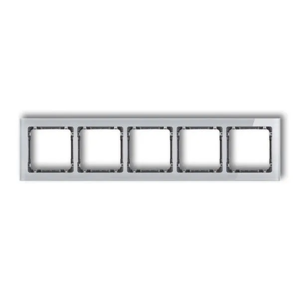 Fünffacher Universalrahmen - Glasoptik (Rahmen: grau; Boden: Graphit) grau 15-11-DRS-5