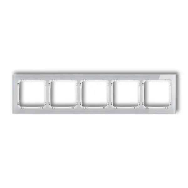 Fünffacher Universalrahmen - Glasoptik (Rahmen: grau; Boden: weiß) grau 15-0-DRS-5