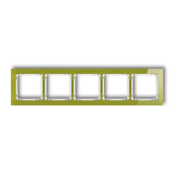 Fünffacher Universalrahmen - Glasoptik (grüner Rahmen; weißer Boden) grün 2-0-DRS-5
