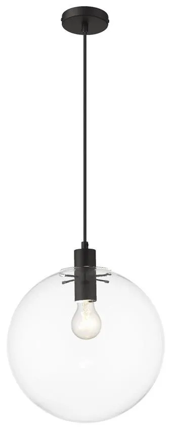 Große schwarze PUERTO E27 50W Glas-Pendelleuchte Light Prestige LP-004/1P L BK