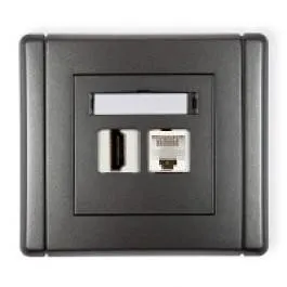 HDMI 2.0-Einzelsteckdose + Einzelner Comp.Anschluss 1xRJ45, Kat. 5e, 8-polig graphit 11FGHK