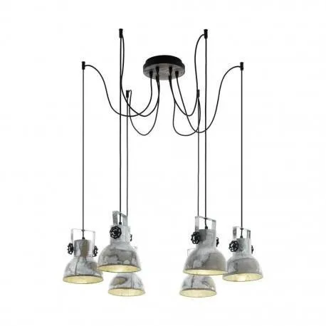 Hängelampe BARNSTAPLE schwarz, braun 6x E27 40W 49732 EGLO