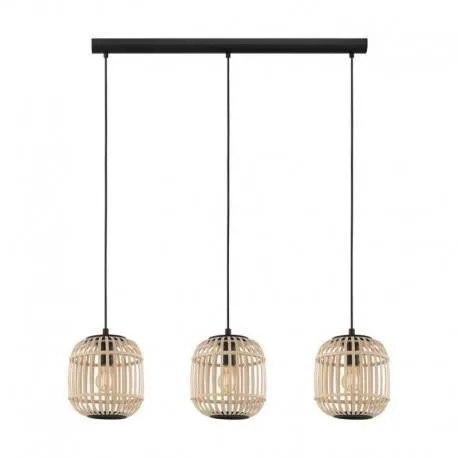 Hängelampe BORDESLEY braun, schwarz 3x E27 28W 43217 EGLO