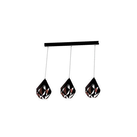 Hängelampe CARLTON 1 schwarz, kupfern 3x E27 60W 49991 EGLO