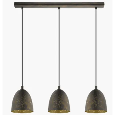 Hängelampe SAFI gold, schwarz 3x E27 60W 49871 EGLO