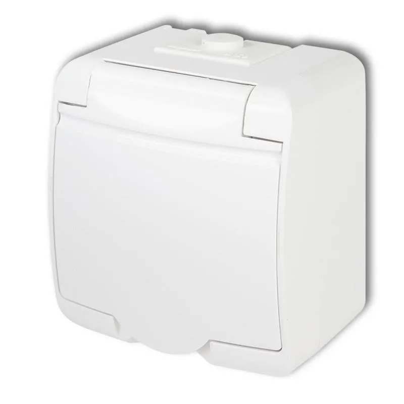 KARLIK | JUNIOR IP54 SERIE 1-fach Schuko Steckdose 2P+Z (weiße Klappe)