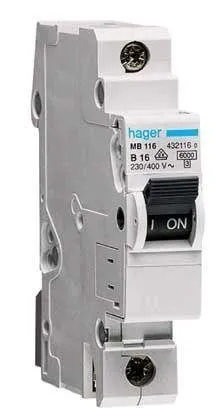 Leitungsschutzschalter 1 polig 6kA B-Charakteristik 50A 1 Modul Hager MBN150E