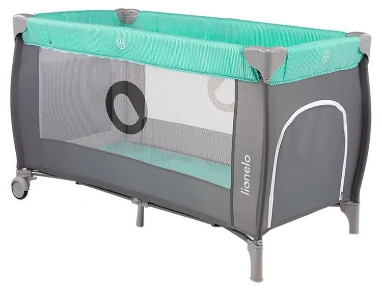 Lionelo Sven Plus Babyreisebett Turquoise Grey